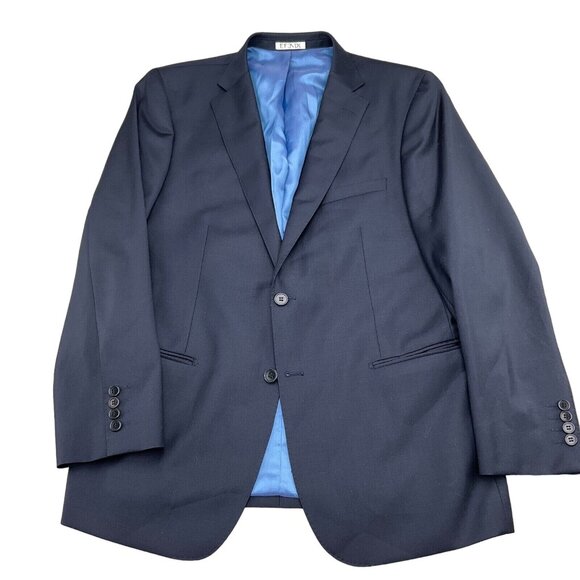 Efendi Blazer Men 41 Navy Blue‎ Half Canvas Tailored Classic Career Suit Jacket - Picture 1 of 12